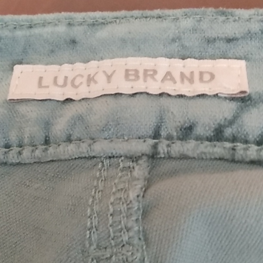 Lucky Seafoam Green Ava Skinny Velvet Crop Ankle Jeans - Picture 9 of 11